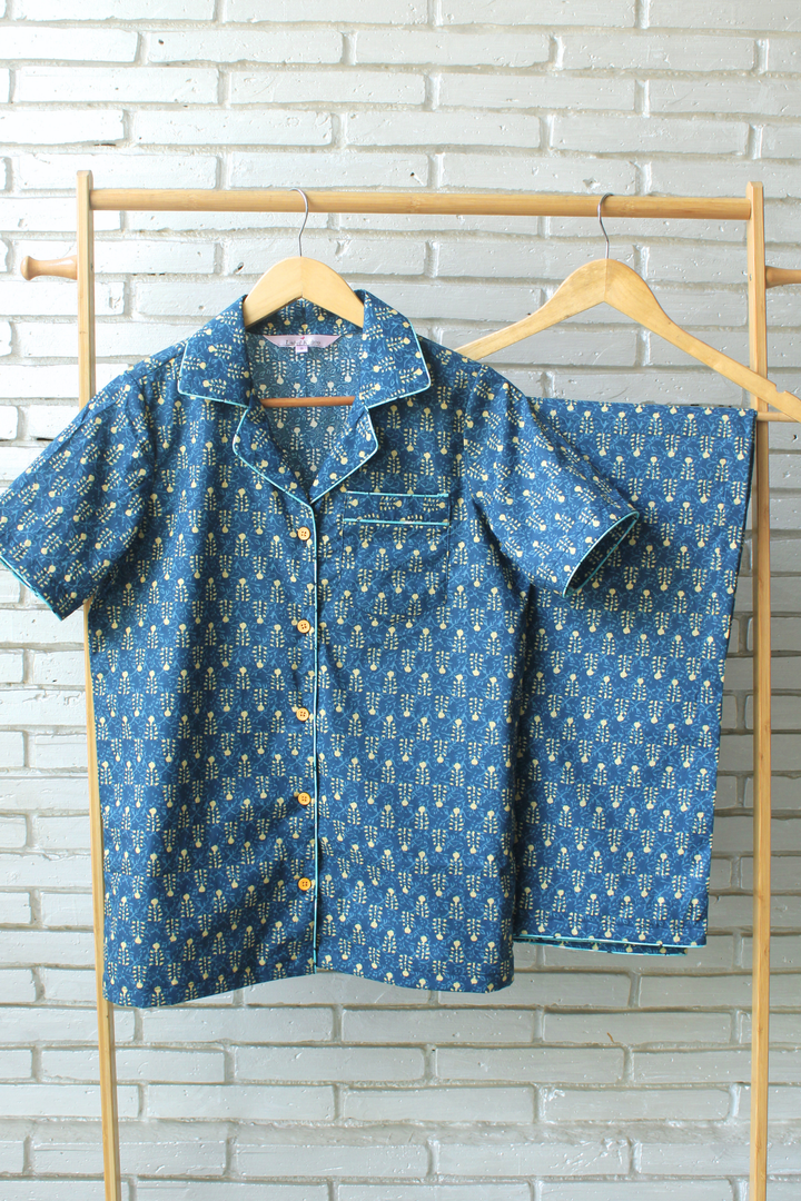 Blue Booti Night Suit Set