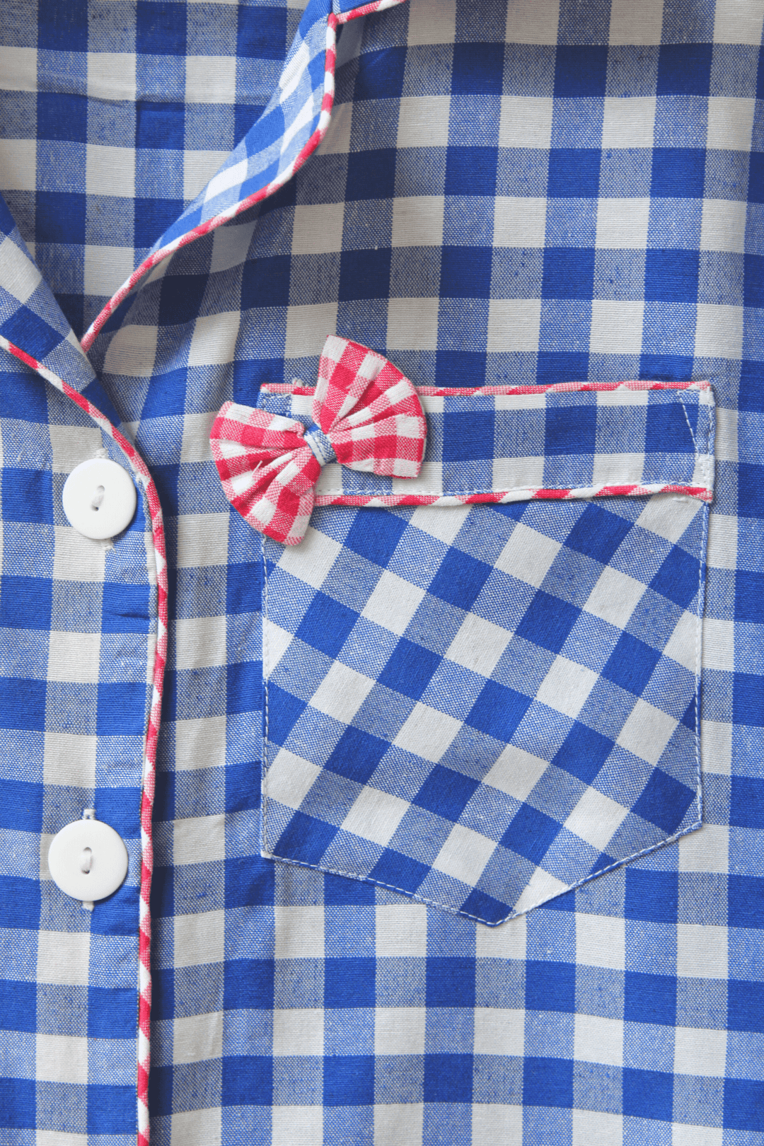 Blue Gingham Night Suit Set