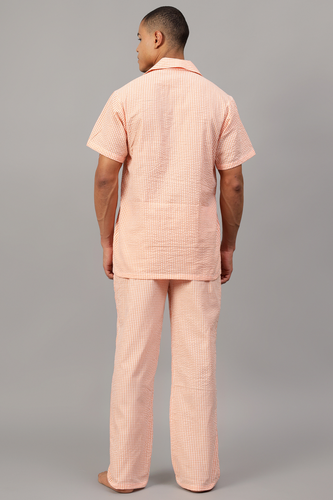 Peach Men Night Suit Set