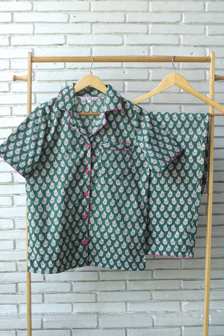 Olive Petal Night Suit Set