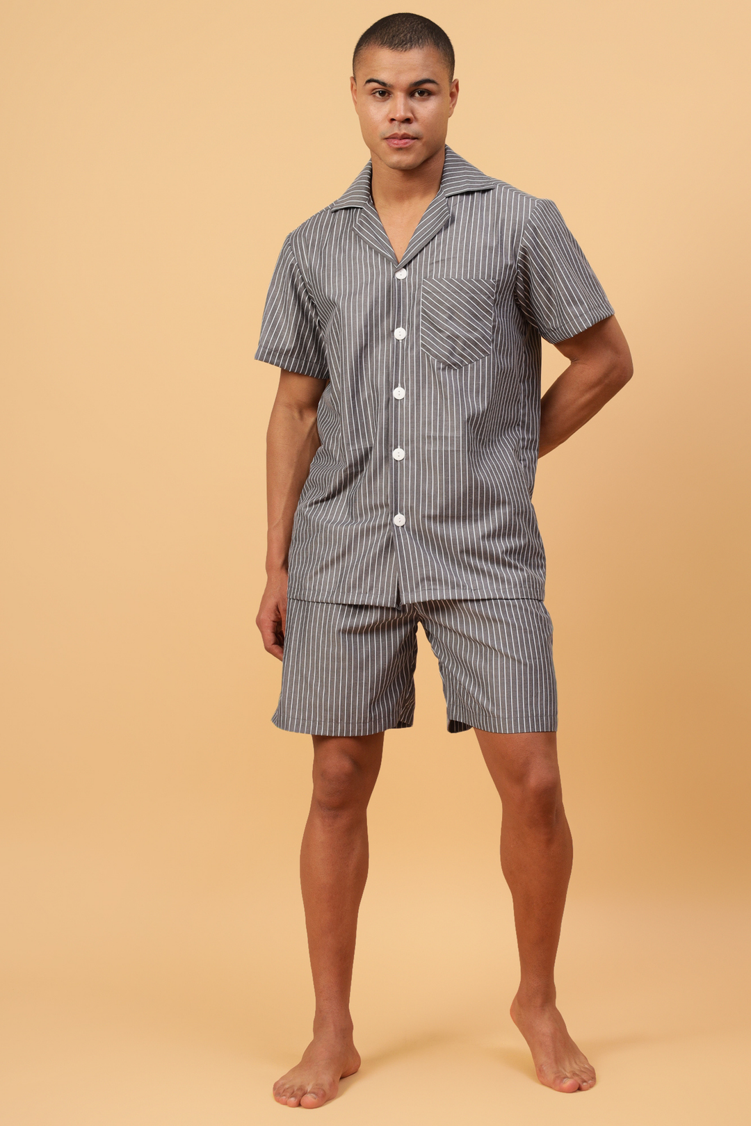 Majestic Black Men Shorts Set