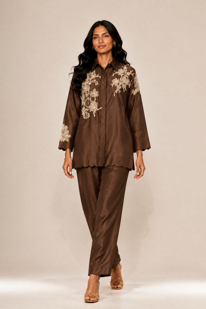 Chandni Co-ord Set (Brown)