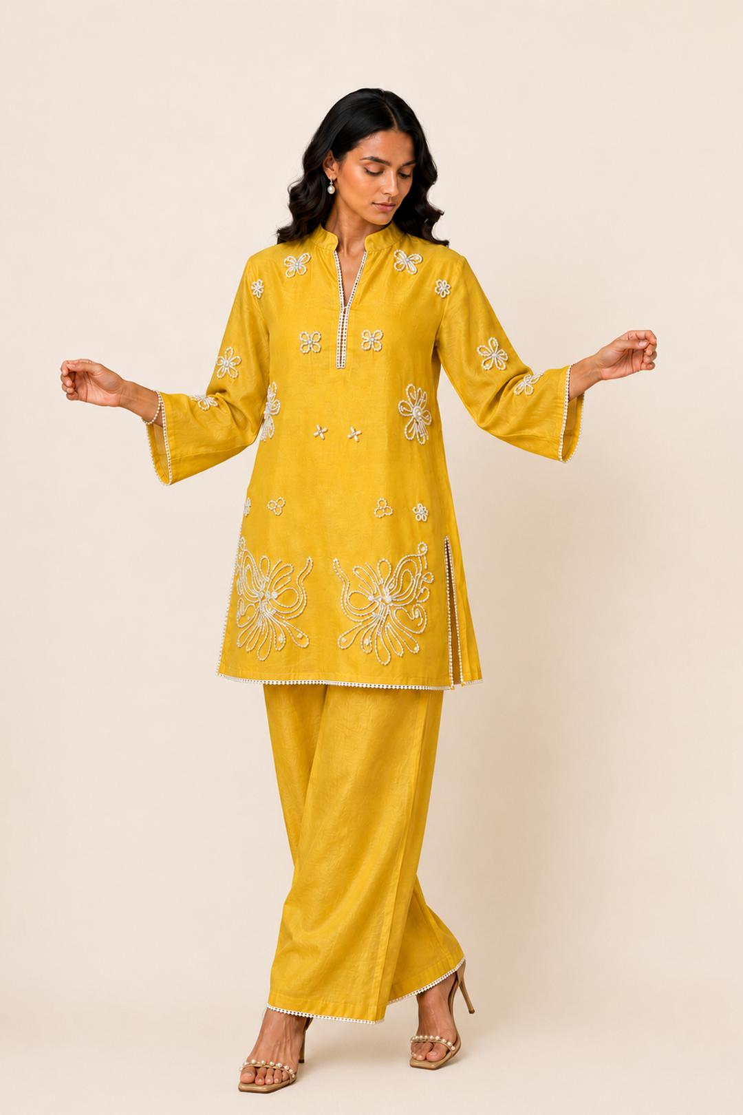 Pearl Kurta Set (Yellow)