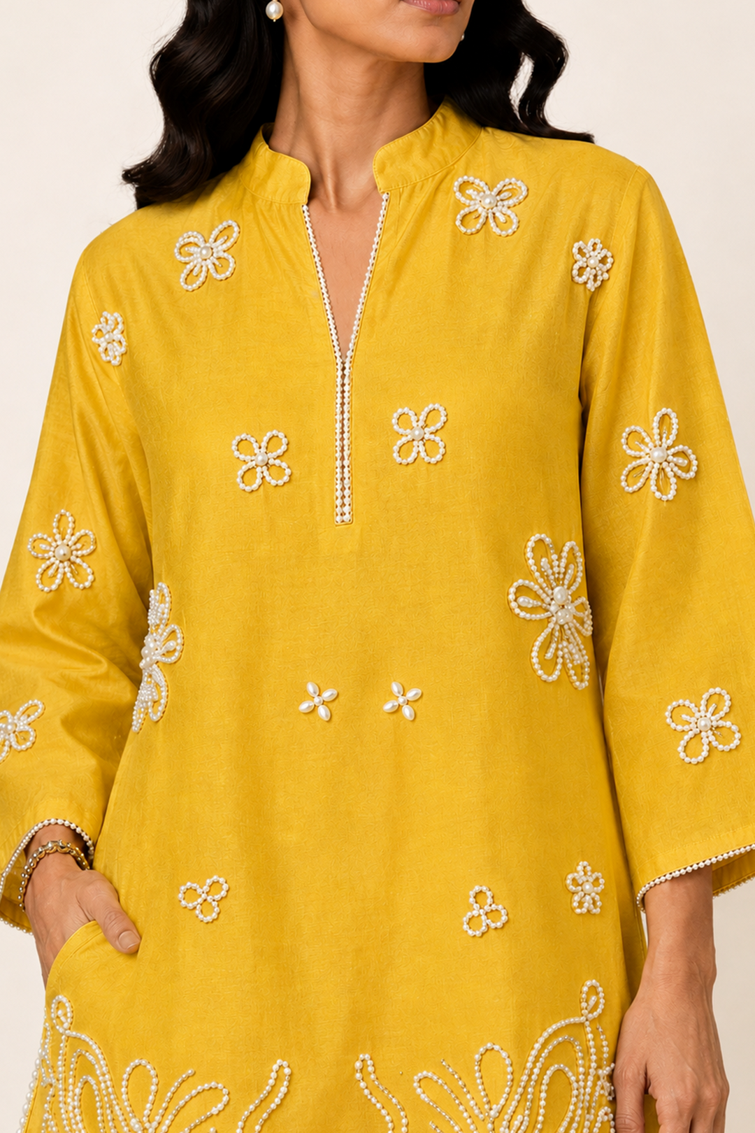 Pearl Kurta Set (Yellow)