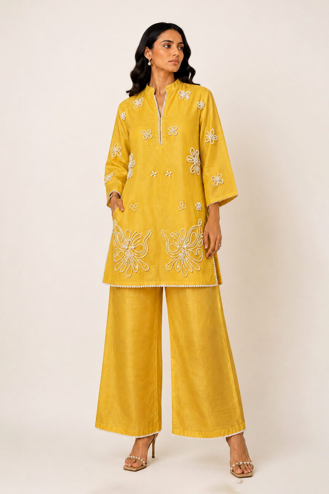 Pearl Kurta Set (Yellow)