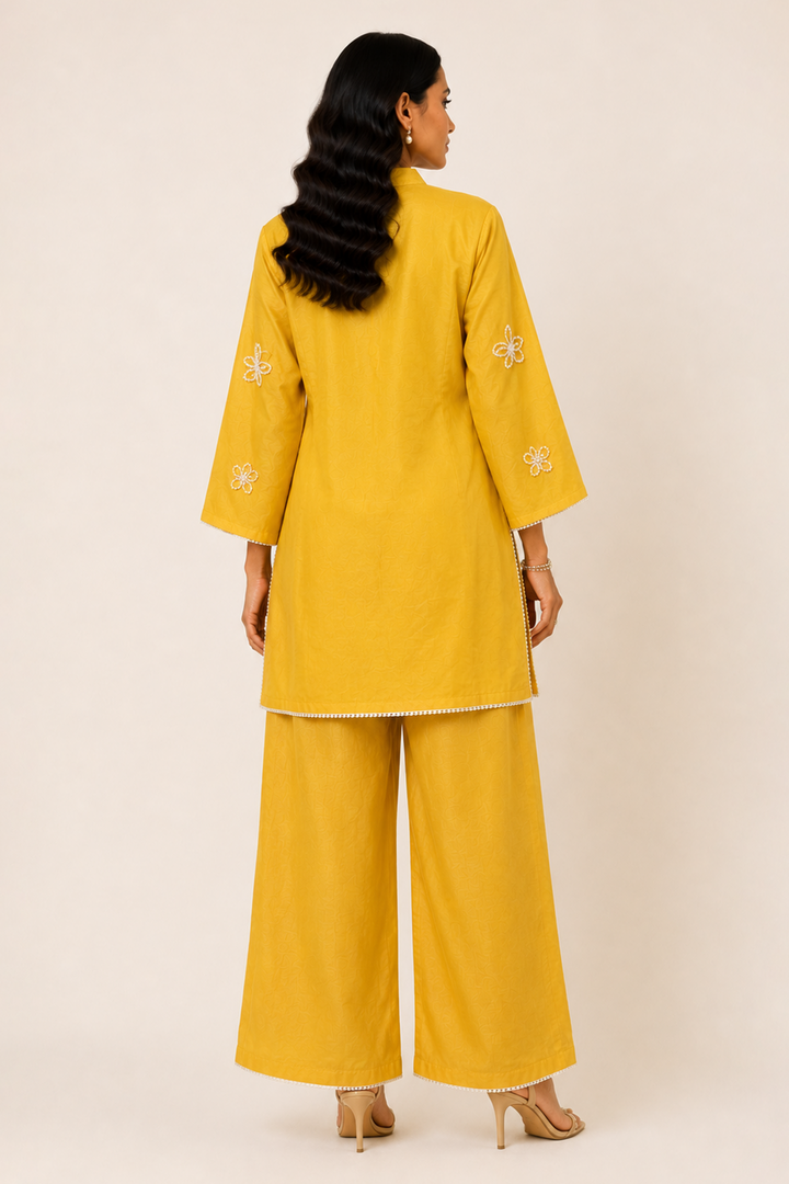 Pearl Kurta Set (Yellow)
