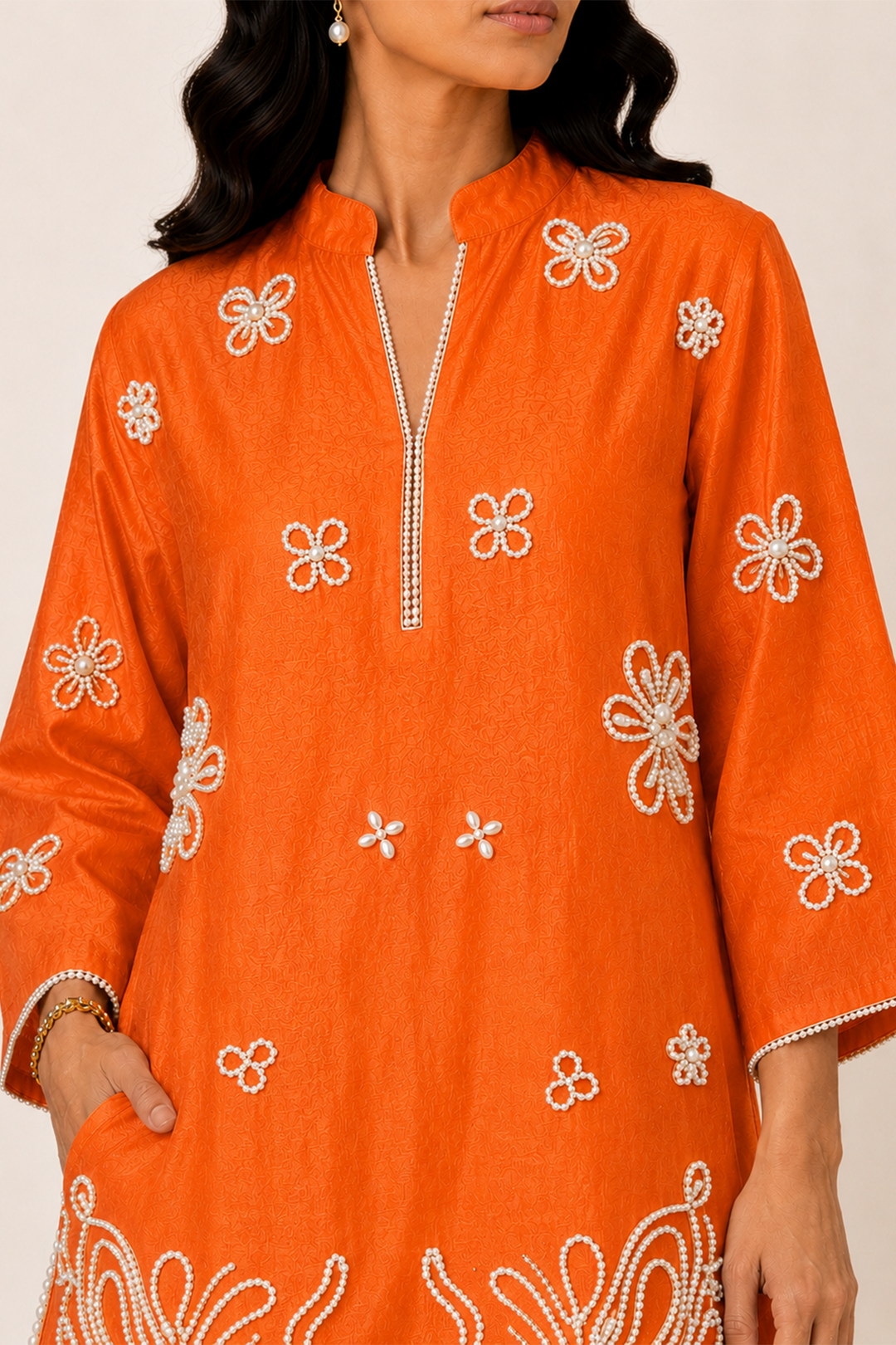 Pearl Kurta Set (Orange)