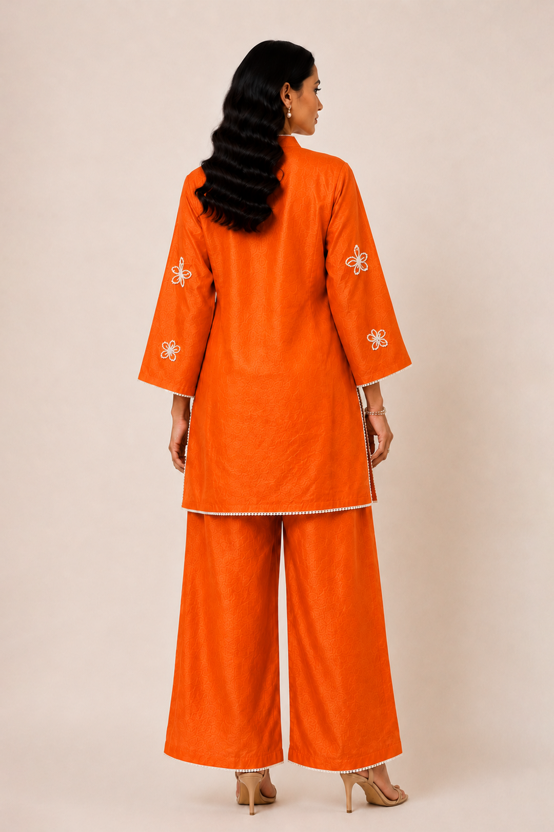 Pearl Kurta Set (Orange)