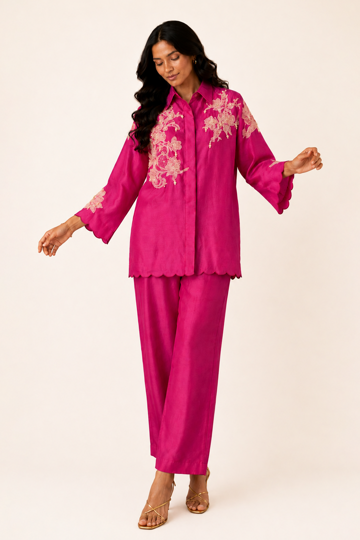 Chandni Co-ord Set (Fuchsia)
