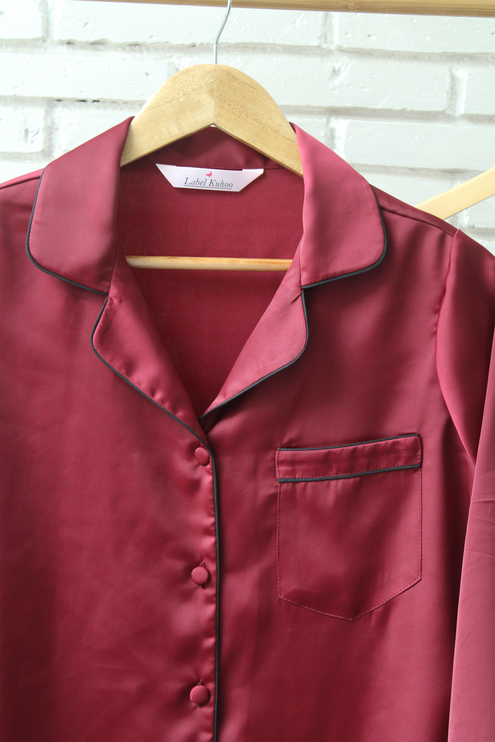 Red Wine Night Suit Set