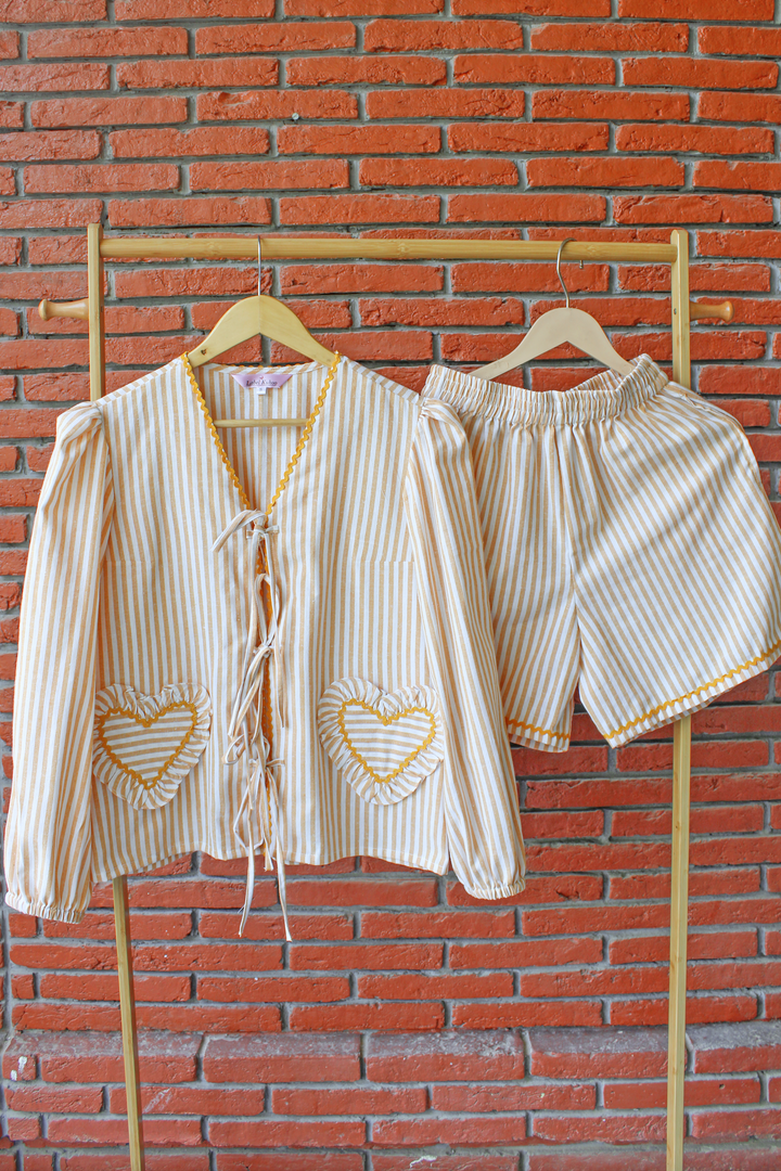 Citrus Hearts Shorts Set