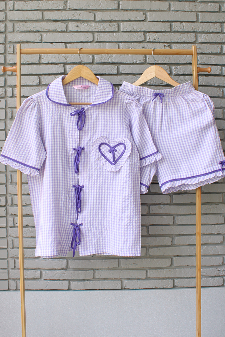 Lavender Latte Shorts Set