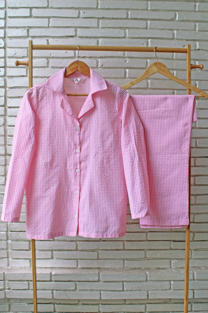Candy Floss Checks Night Suit Set