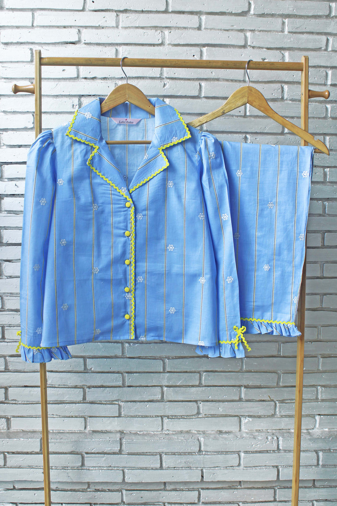 Blue Petals Night Suit Set