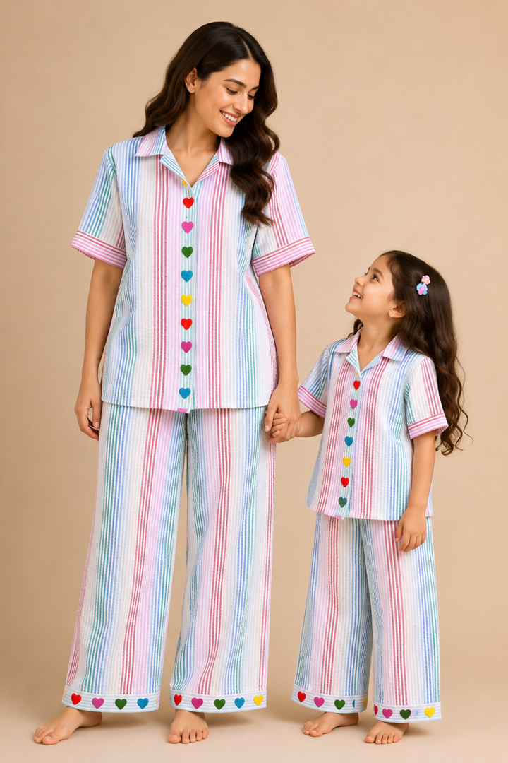 Rainbow Hearts Duo Set (Mother & Daughter)