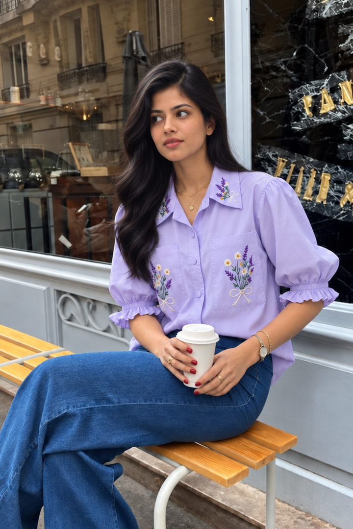 Lavender Bouquet Shirt