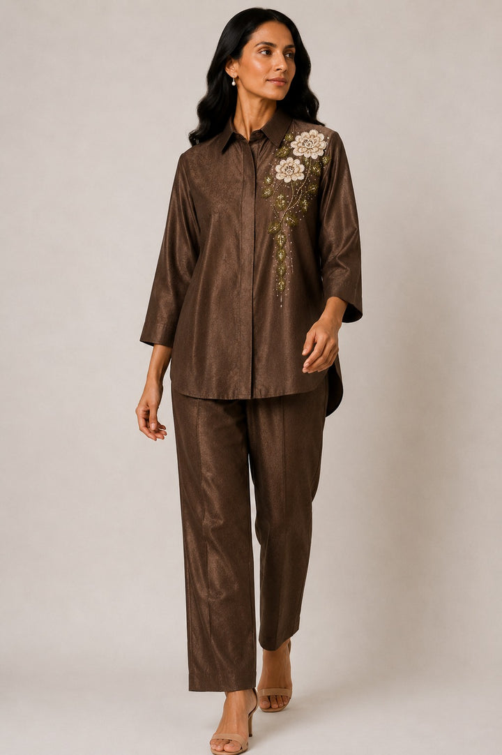 Cocoa Bloom Co-ord Set (Brown)