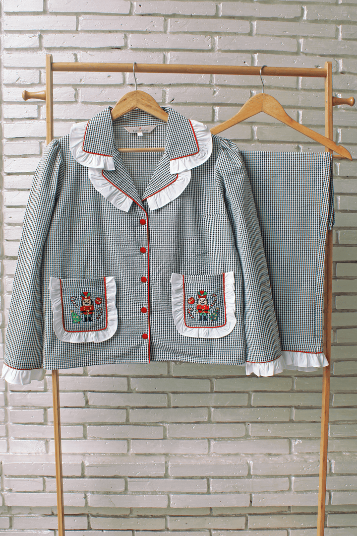 Gingham Nutcracker Night Suit Set