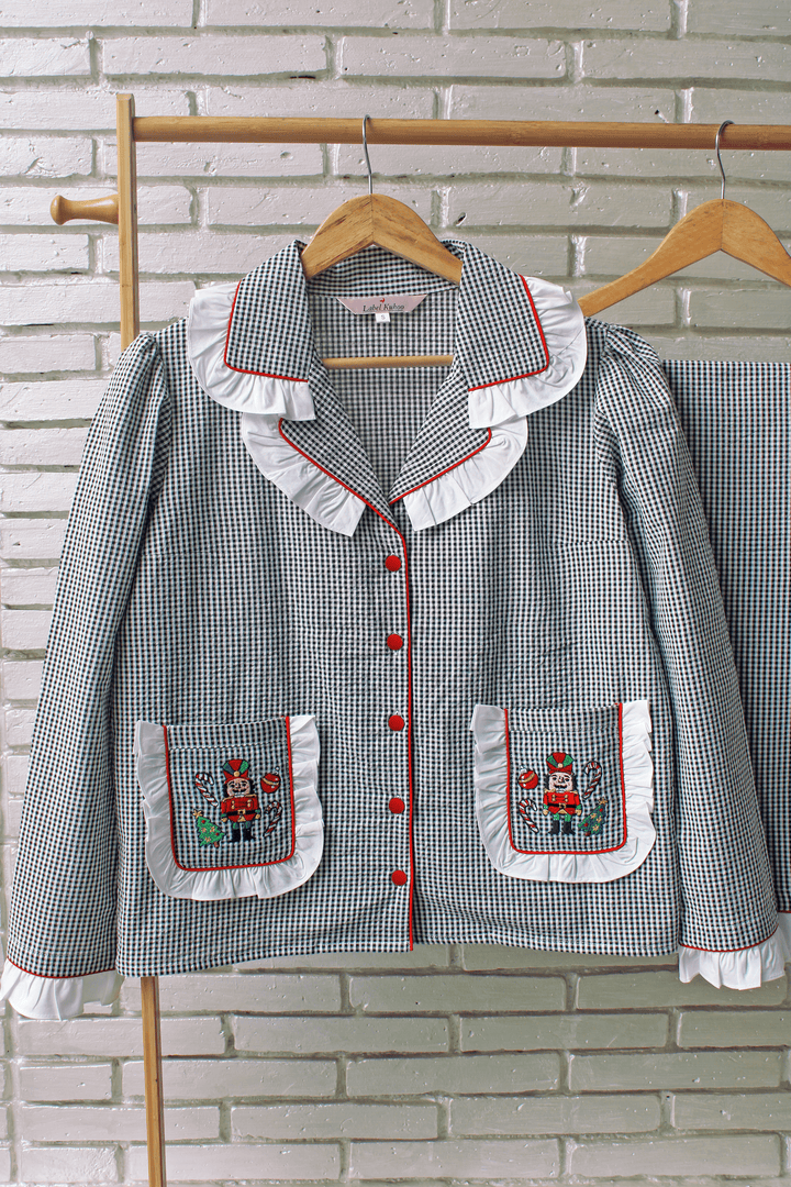 Gingham Nutcracker Night Suit Set