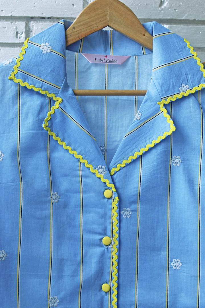 Blue Petals Night Suit Set