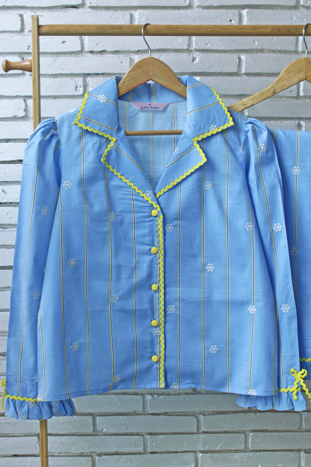 Blue Petals Night Suit Set