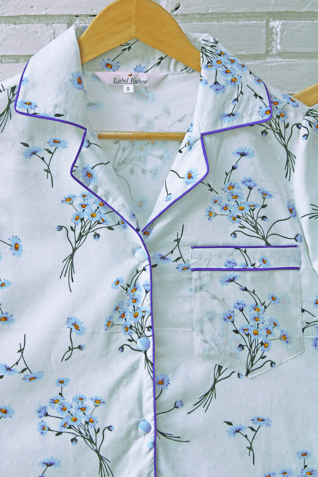 Blue Daisy Night Suit Set