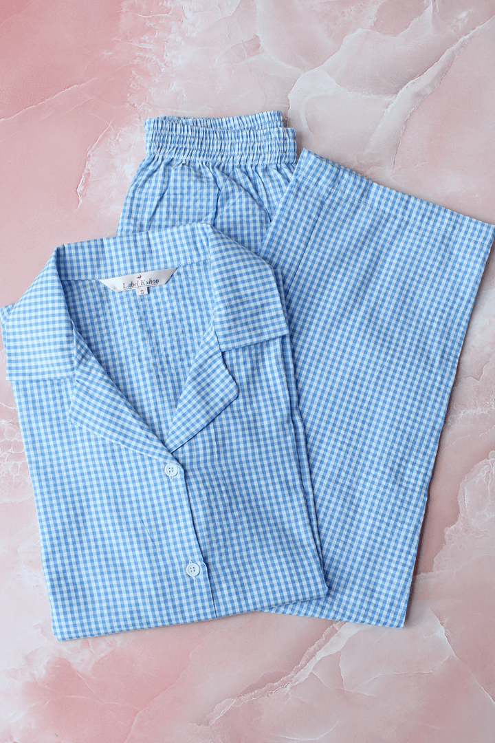 Blueberry Checks Night Suit Set