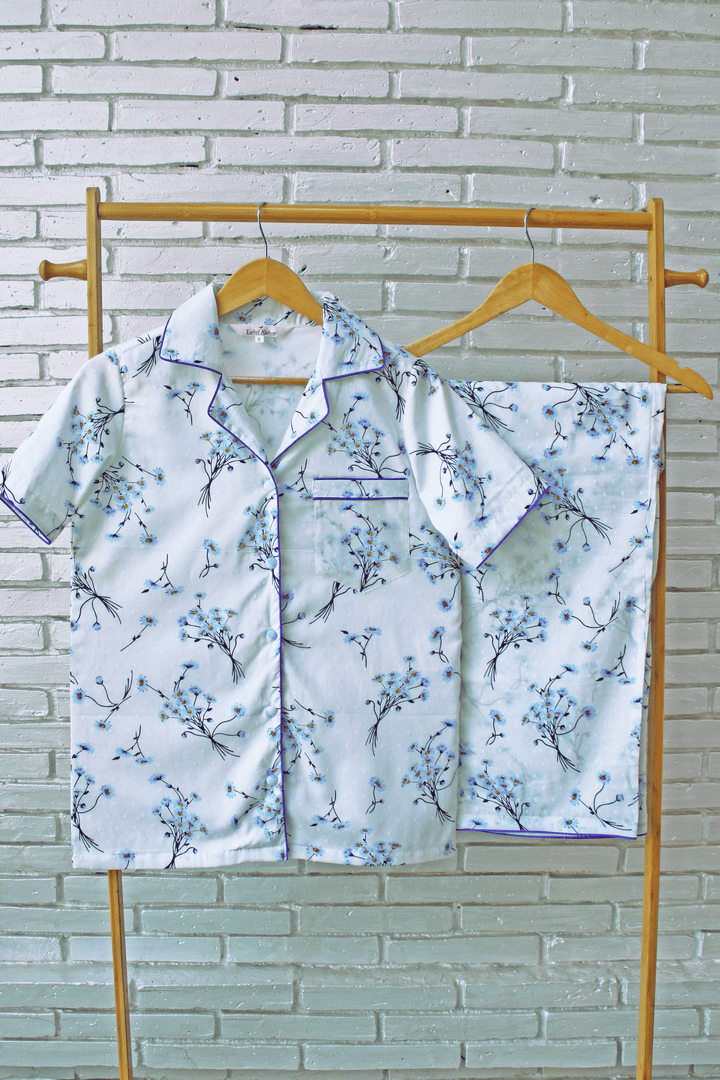 Blue Daisy Night Suit Set