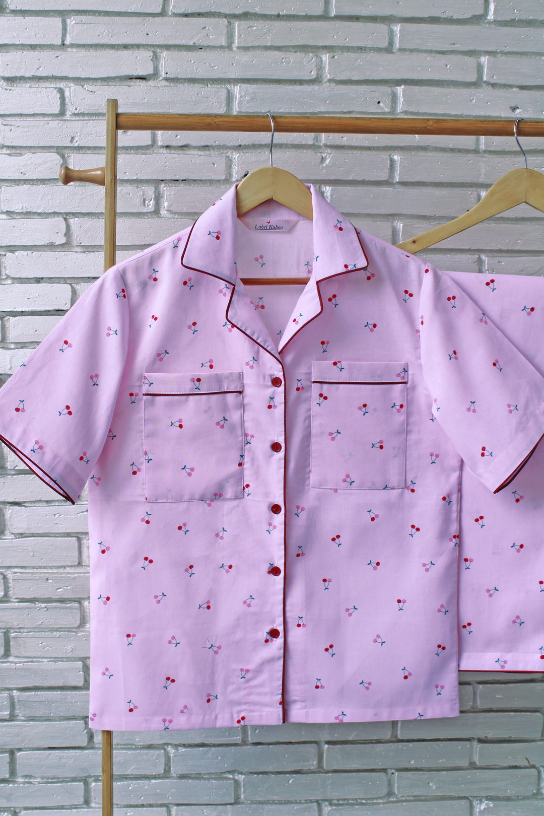 Cherry Blush Braless Night Suit Set