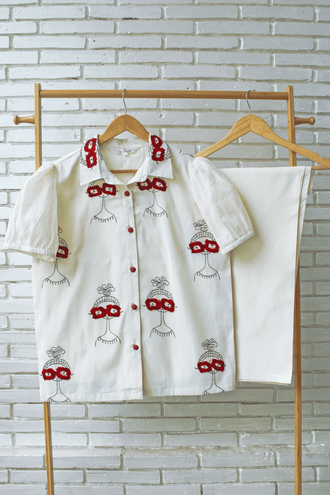Red Evil Eye Night Suit Set