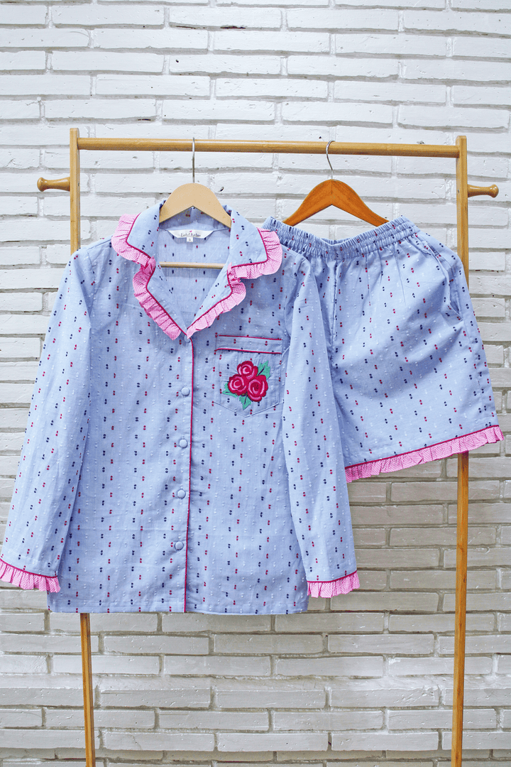 Rosy Blossom Shorts Set