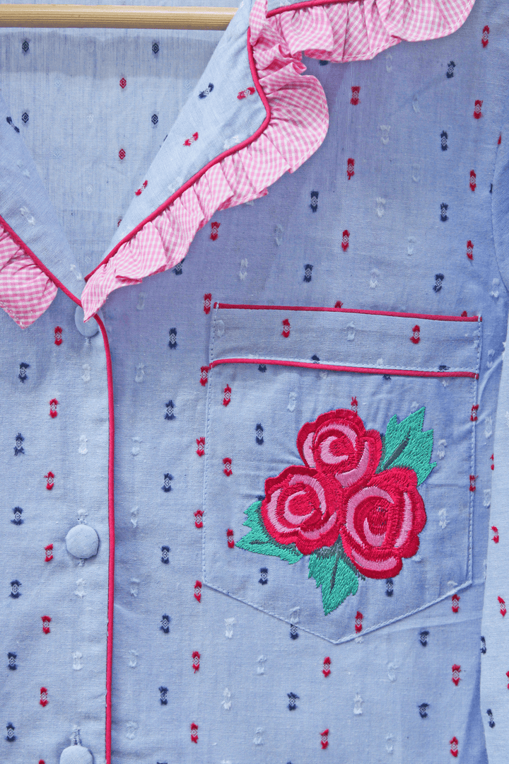 Rosy Blossom Shorts Set