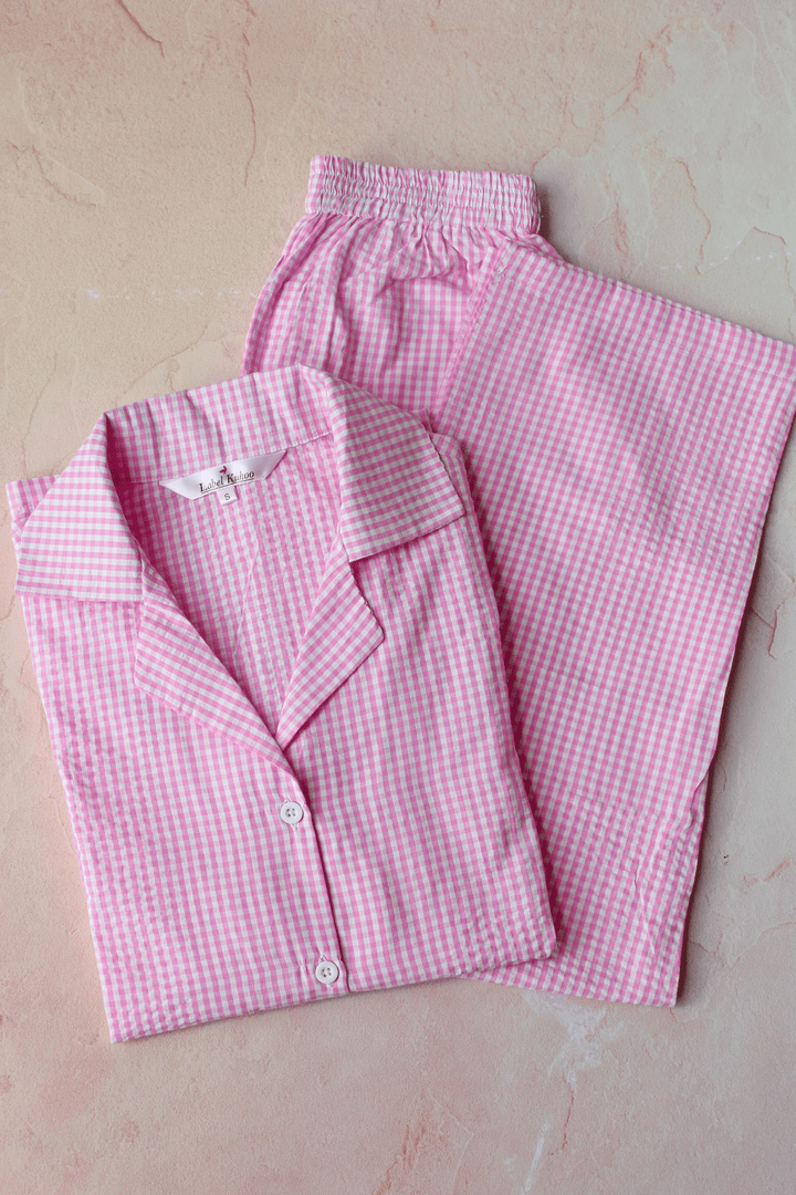 Candy Floss Checks Night Suit Set