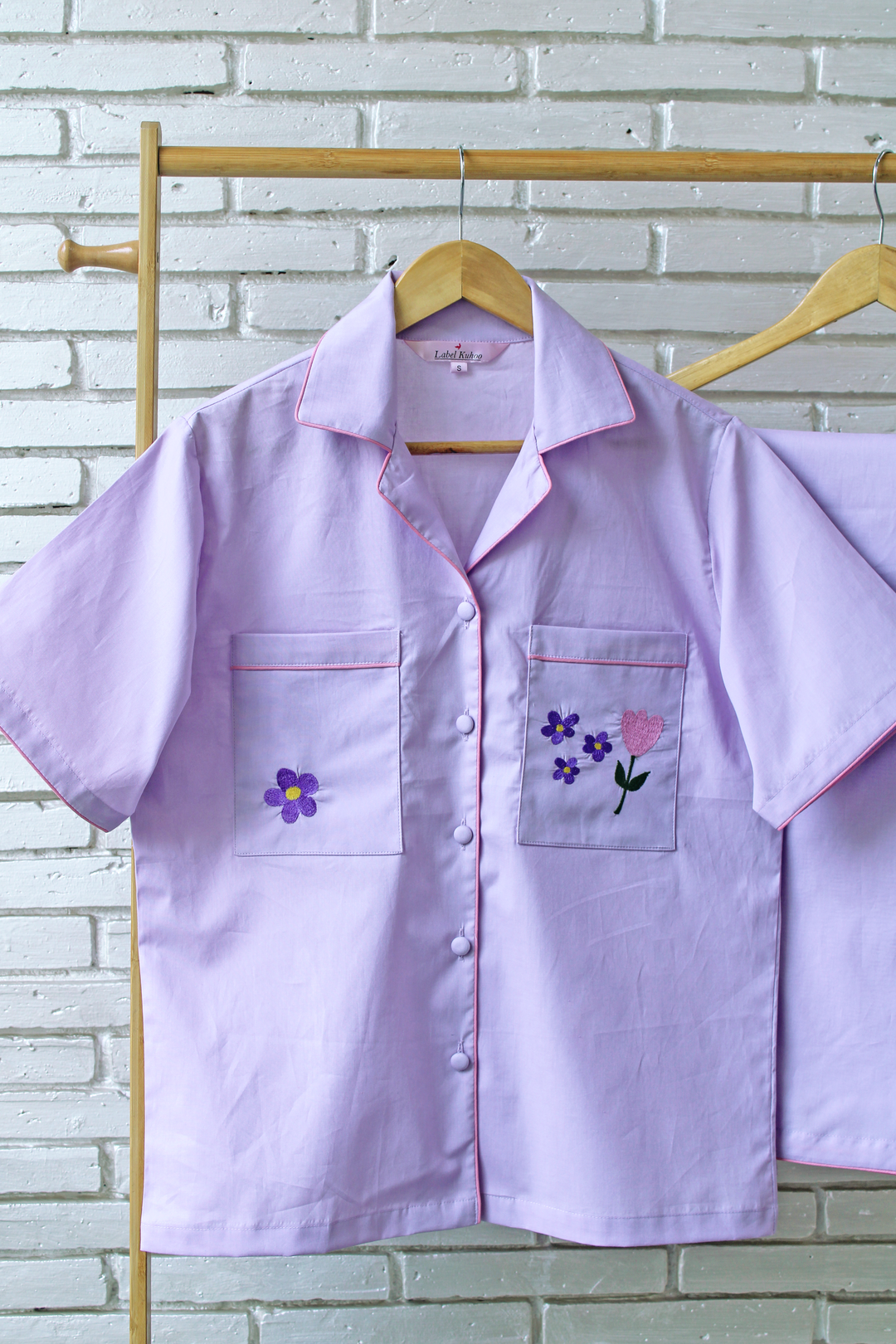 Lavender Bloom Braless Night Suit Set