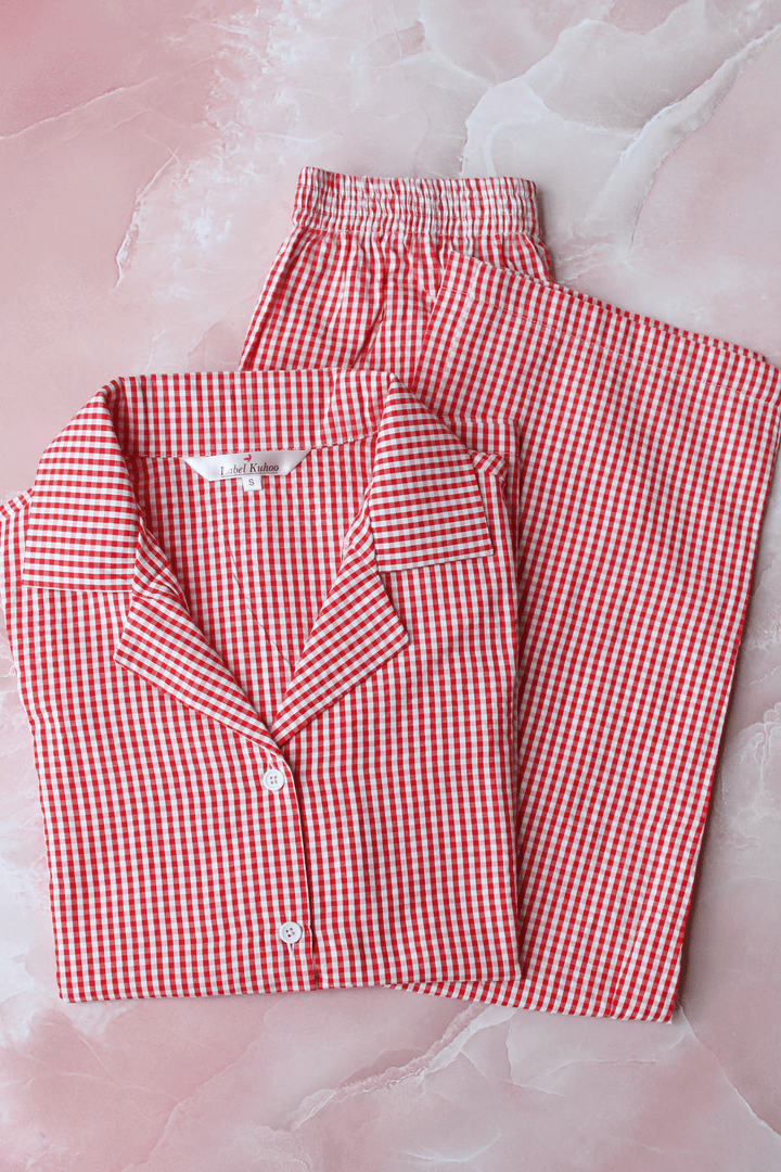 Cherry Checks Night Suit Set
