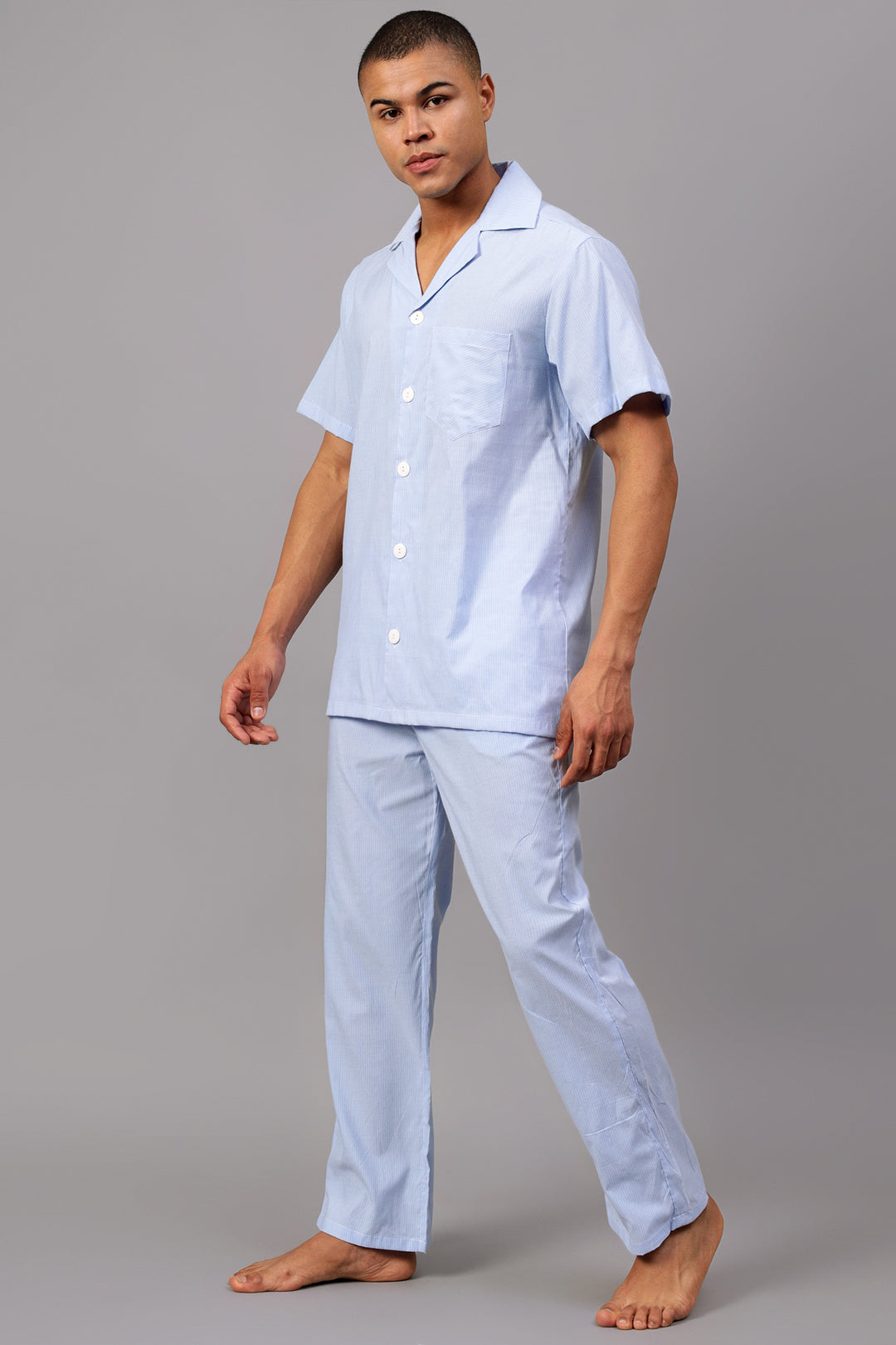 Half Night Dress For Men Buy Stylish Sky Men Night Suit Set 100