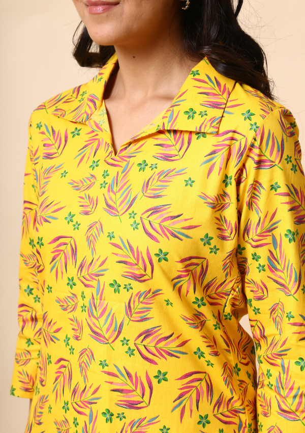 Floral Yellow Palazzo Set