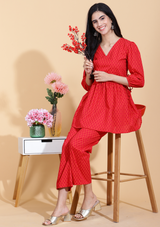 Laal Short Kurti Set