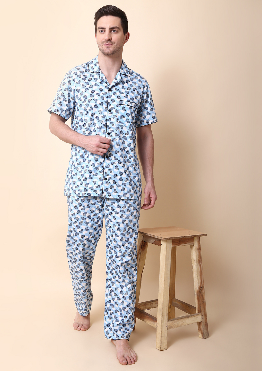 HEARTS NIGHT SUIT SET- MEN - Label kuhoo