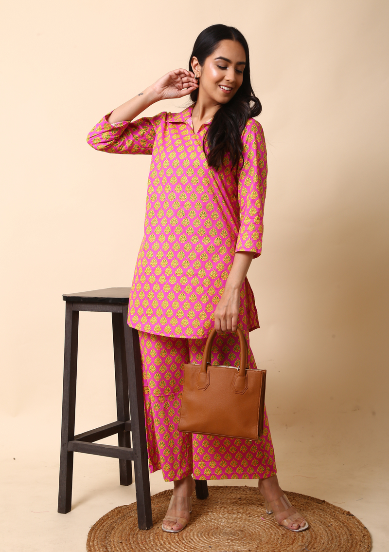Pink Boota Palazzo Set