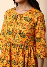 Mustard Flora Peplum Set