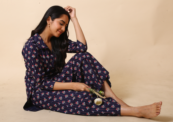 Blue Floral Palazzo Set