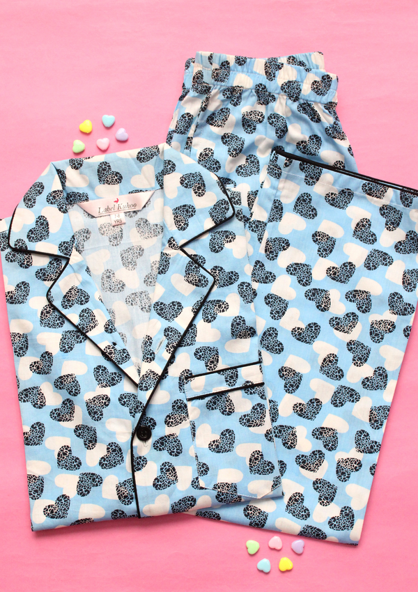 Hearts Kids Unisex Night Suit Set
