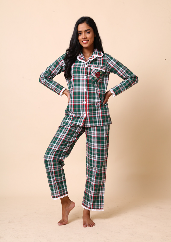 Garden Rose Night Suit Set - Label kuhoo