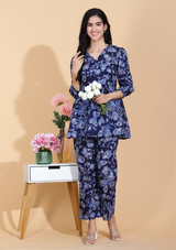Flora Blue Short Kurti Set