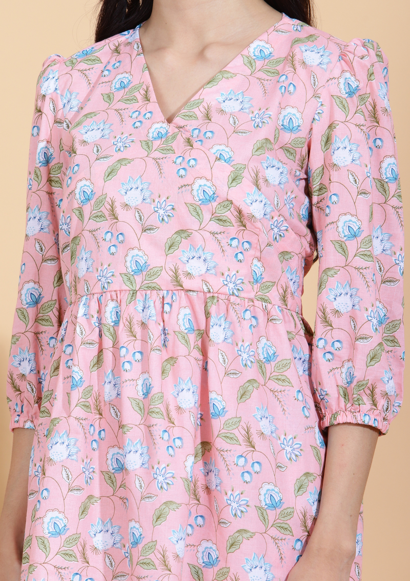 Pink Short Kurti Set