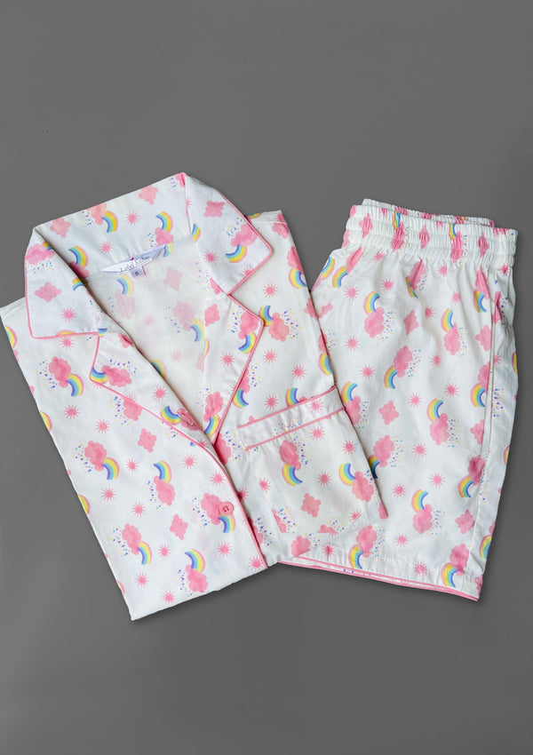 Rainbow Shorts Set- Pink