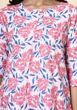 Pink Floral Kurta Set