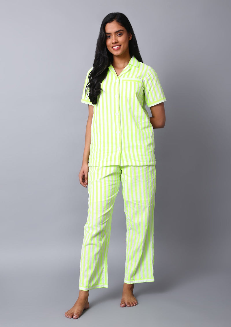 Neon Green Night Suit Set