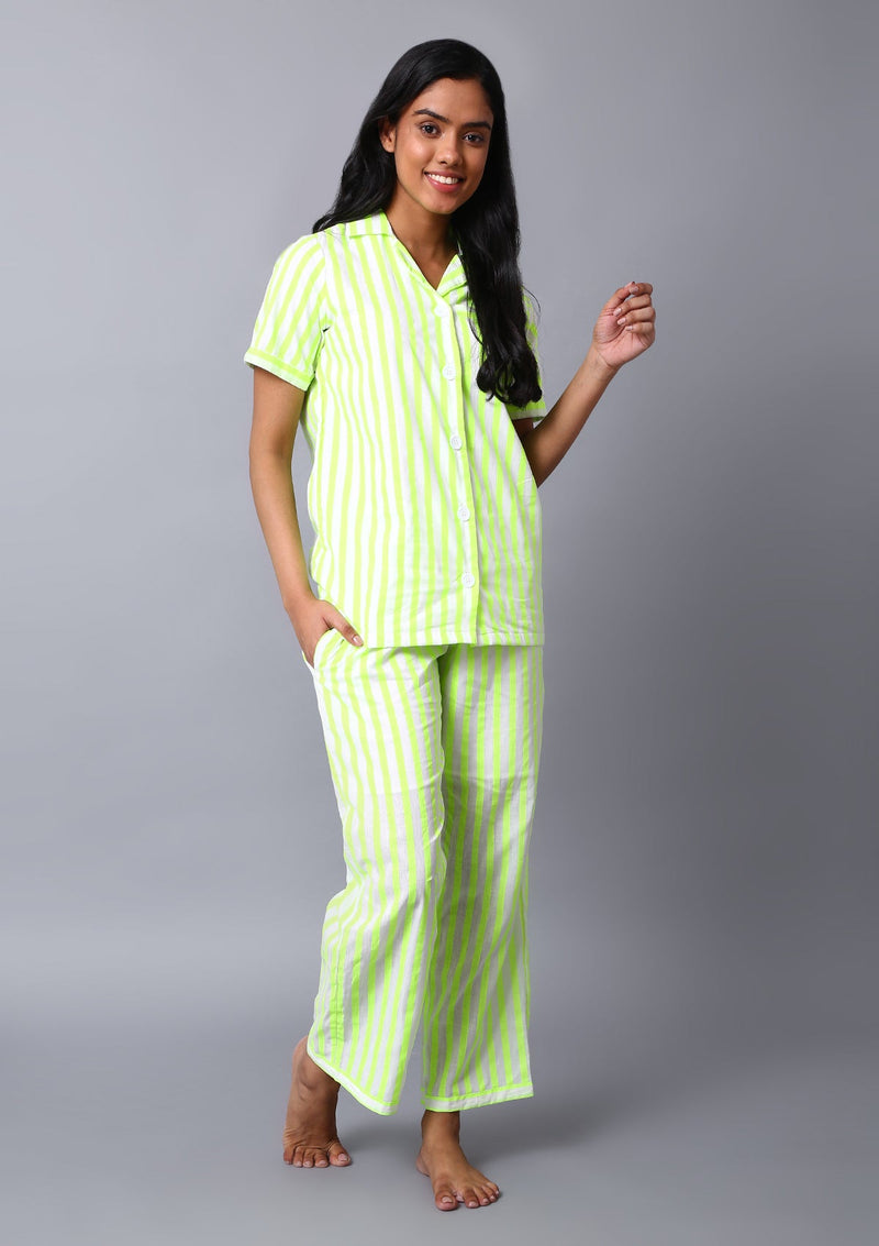 Neon Green Night Suit Set
